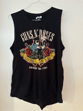 Women’s Cotton On Black Guns N' Roses Graphic Tank Top Size M